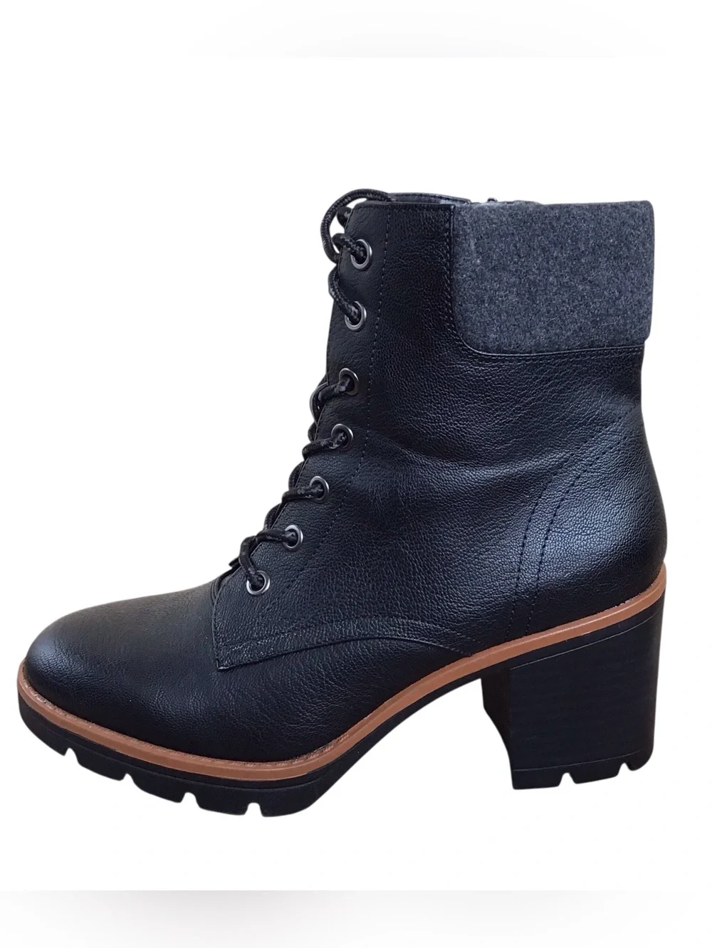 Naturalizer Madelynn 2 Lace Up Black Heeled Ankle Boots